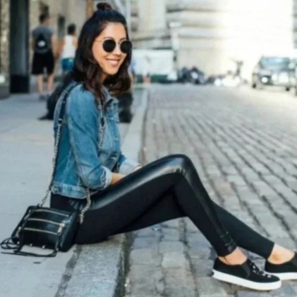 CAbi Bexley Black Leather Leggings